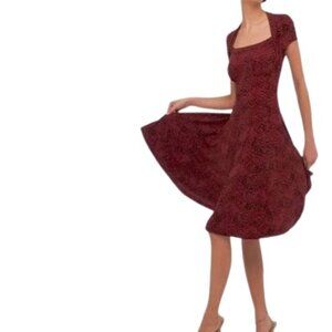 Norma Kamali Womens Shrug Dress Burgundy Snake Print Jersey Knit XXL